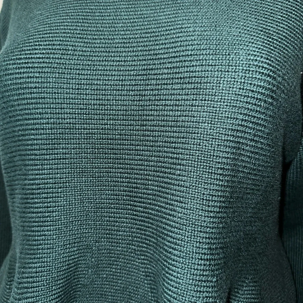 ADEAM Intermix “Wendy” forest green peplum knit sweater top L - Picture 3 of 12